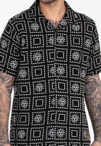 Key Largo Comfort fit Button Up Shirt 'KLSUN' in Black