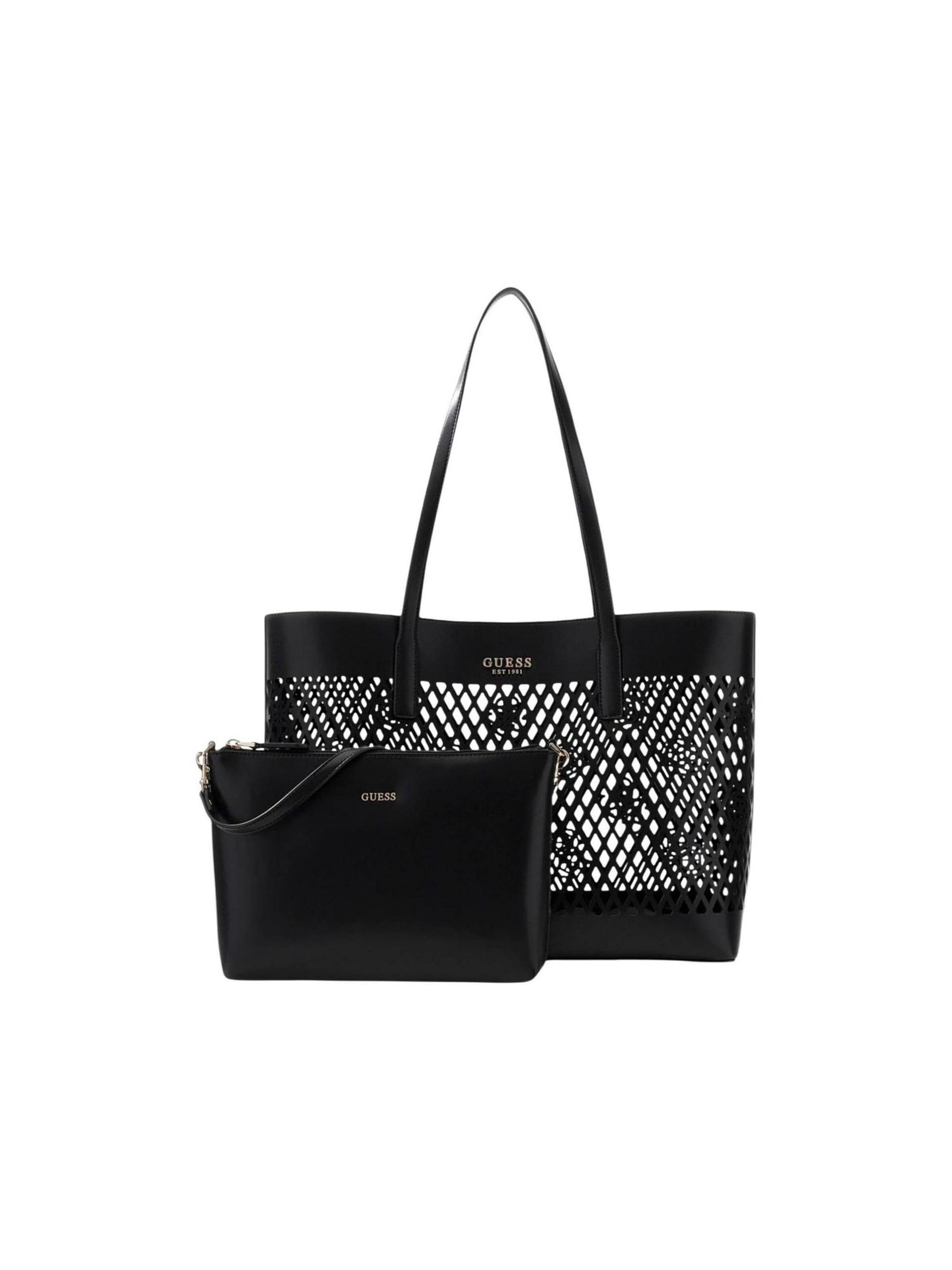 GUESS Shoppingväska 'LETTY 2 IN 1 TOTE HWPG99 11240' i svart: framsida