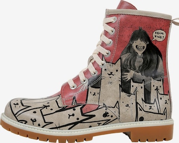 DOGO Schnürstiefel 'DOGO Boots - Bad Cats Mad Cats' in Rot: Vorderseite