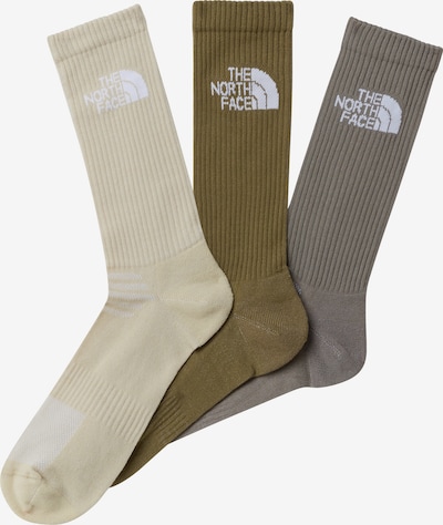 Sportinės kojinės 'Multi Sport Cush' iš THE NORTH FACE, spalva – smėlio / akmens / alyvuogių spalva / balta, Prekių apžvalga