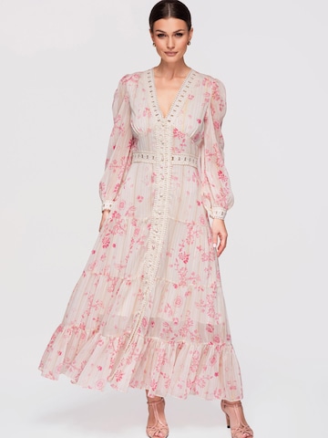 Rochie de seară de la Ombre pe bej: față