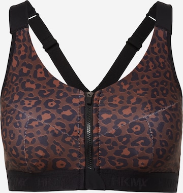 HKMX Bralette Sports Bra 'Wild Pose' in Brown: front