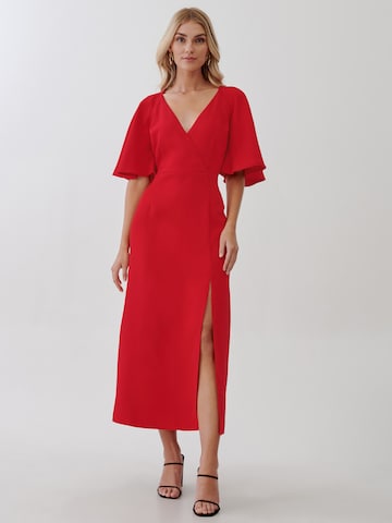 Robe 'ABIGAIL' Tussah en rouge : devant