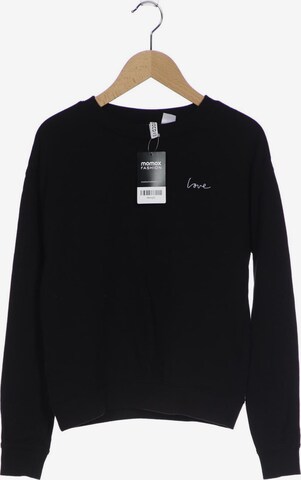 H&M Sweatshirt & Zip-Up Hoodie in XS in Black: front