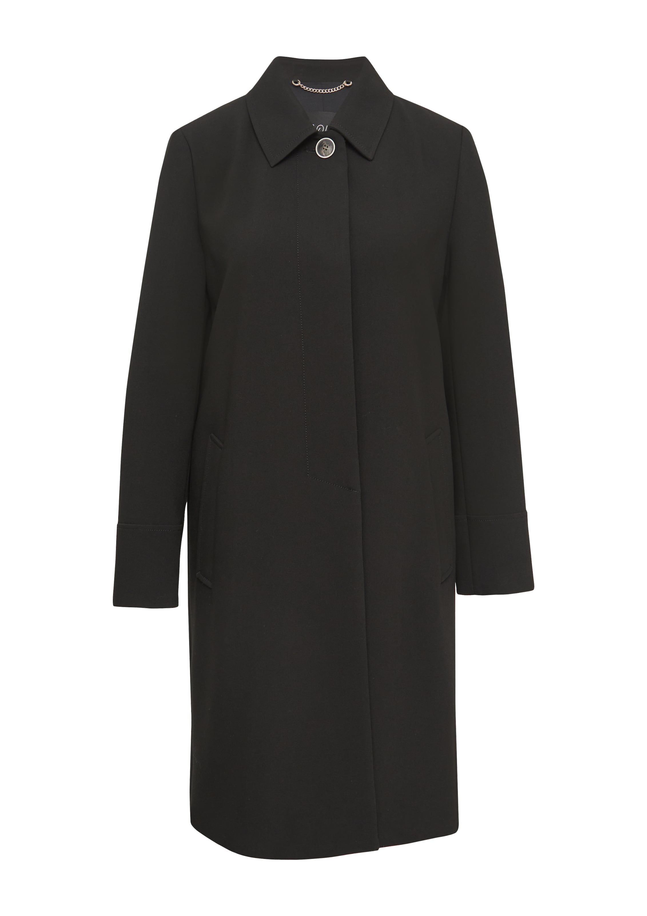 s.Oliver BLACK LABEL Kevad-sügismantel, värv must: eest vaates