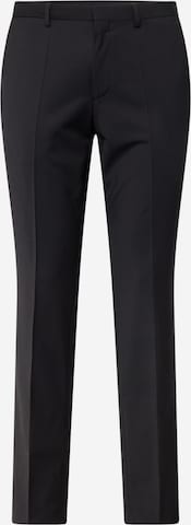 Coupe slim Pantalon à plis 'Hesten' HUGO Red en noir : devant