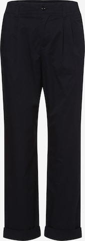 Marie Lund Pleat-Front Pants in Blue: front
