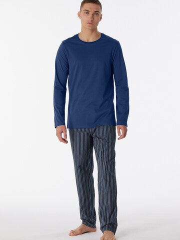 SCHIESSER Long Pajamas ' Selected Premium ' in Blue