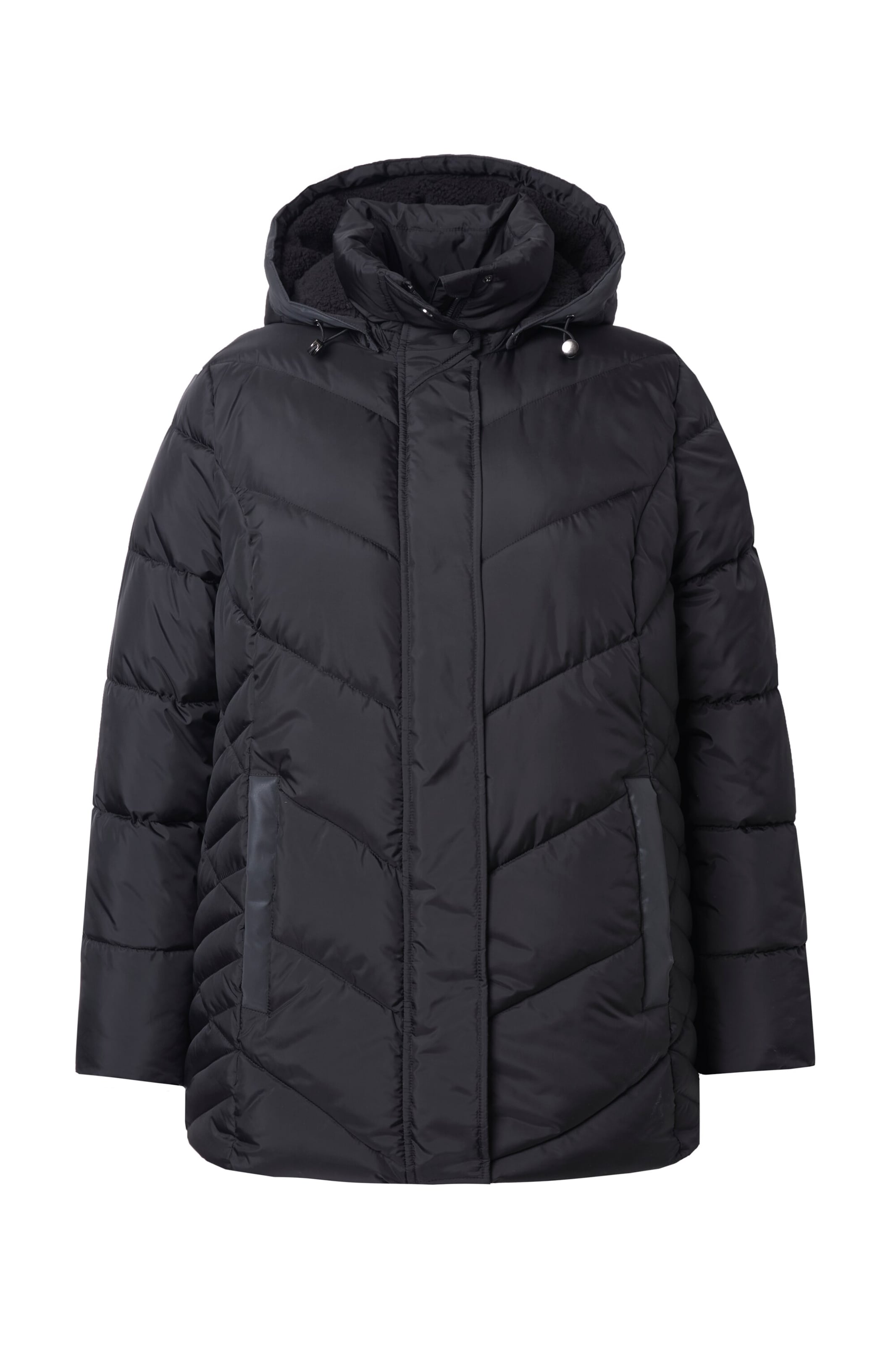 Ulla Popken Between-Season Jacket in Black: front