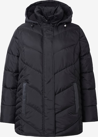 Ulla Popken Between-season jacket in Black: front