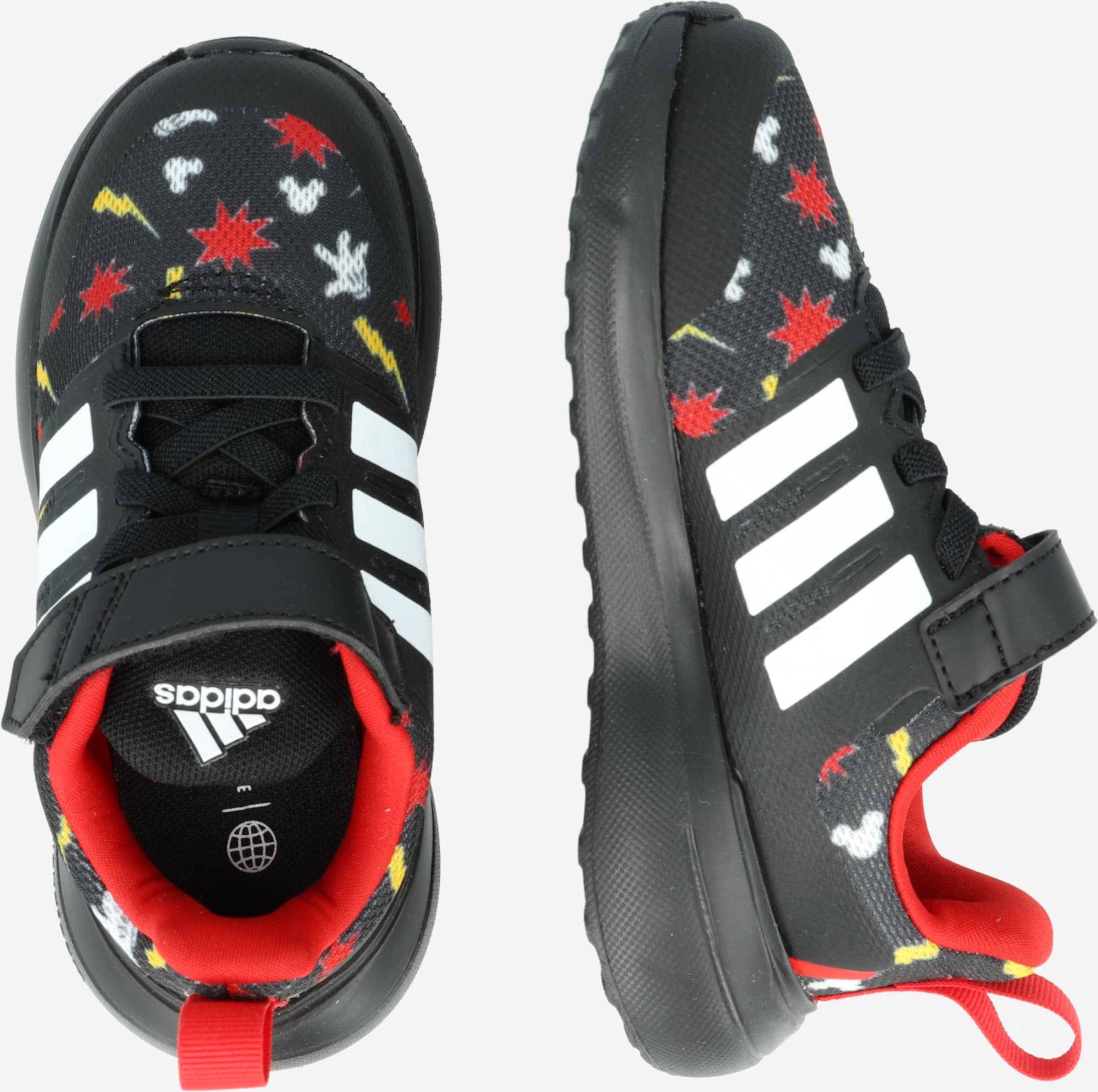ADIDAS SPORTSWEAR Athletic Shoes 'Disney Fortarun 2.0 Mickey Cloudfoam  Elastic Lace Top Strap' in Black | ABOUT YOU
