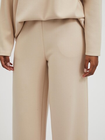 VILA Wide leg Pants 'Emely' in Beige