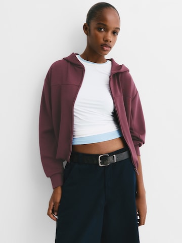 Pull&Bear Суичъри с качулка в лилав: отпред