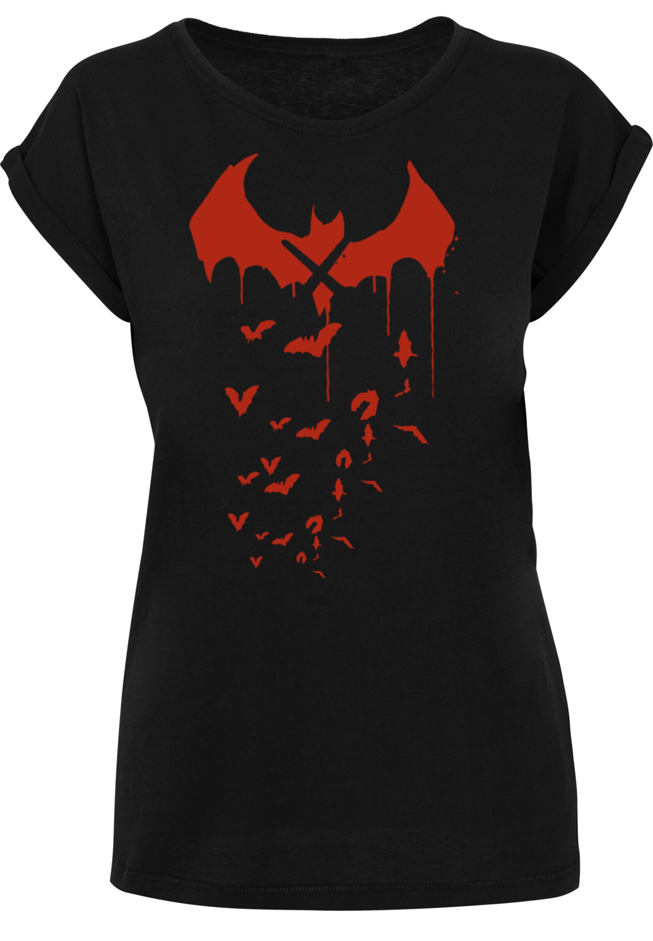 F4NT4STIC T-Shirt 'DC Comics Batman Arkham Knight Bats X Drip' in Schwarz: Vorderseite