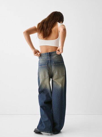 Bershka Wide Leg Jeans in Blau