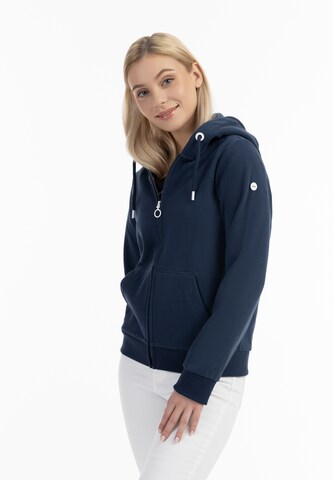 DreiMaster Maritim Zip-Up Hoodie 'Kilata' in Blue: front