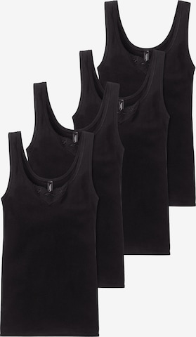 SCHIESSER Top ' Cotton Essentials ' in Zwart: voorkant