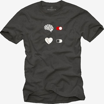 MAKAYA Shirt 'Brain On' in Grey: front
