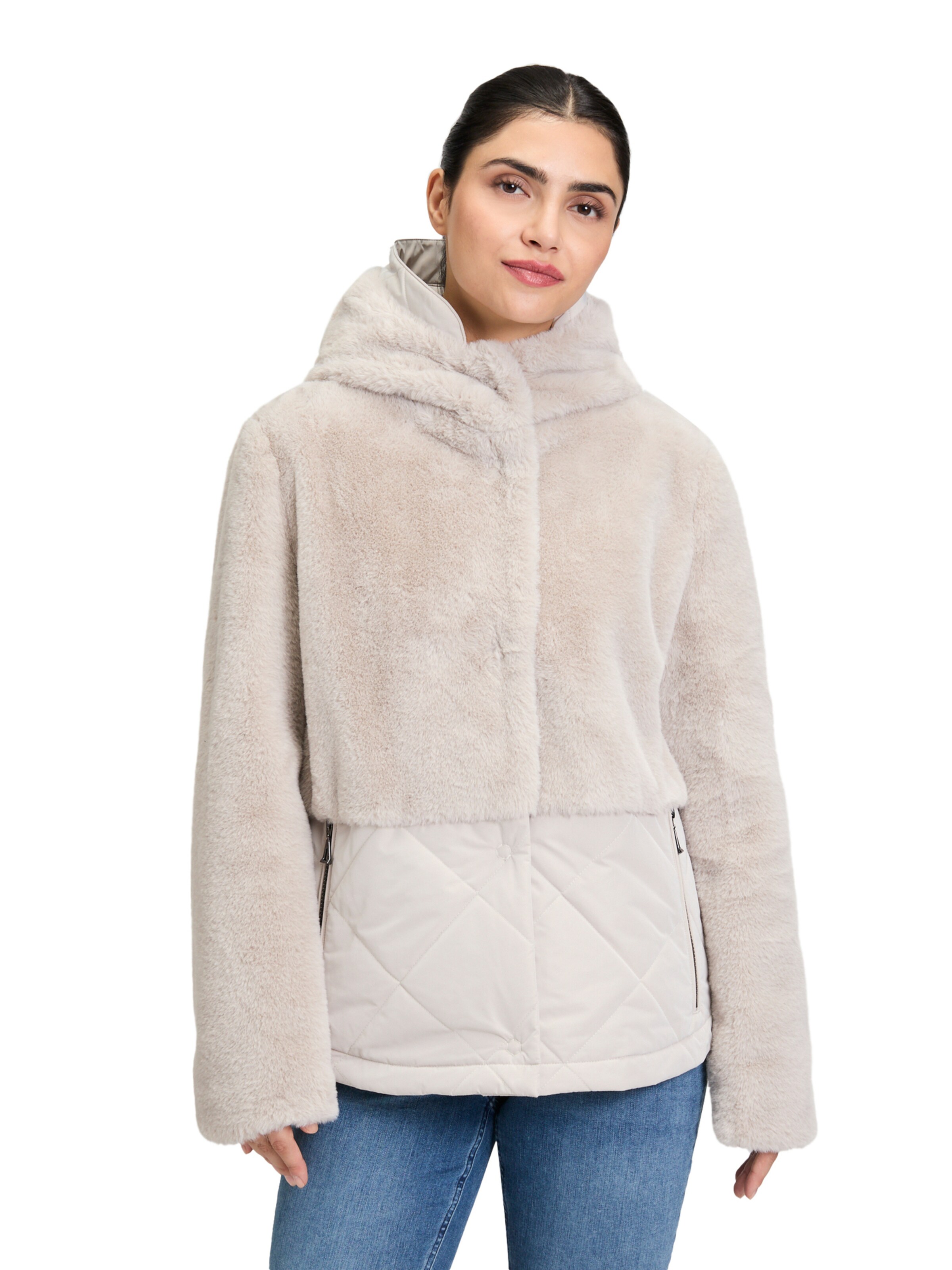 Amber & June Winter Jacket in Grey: front