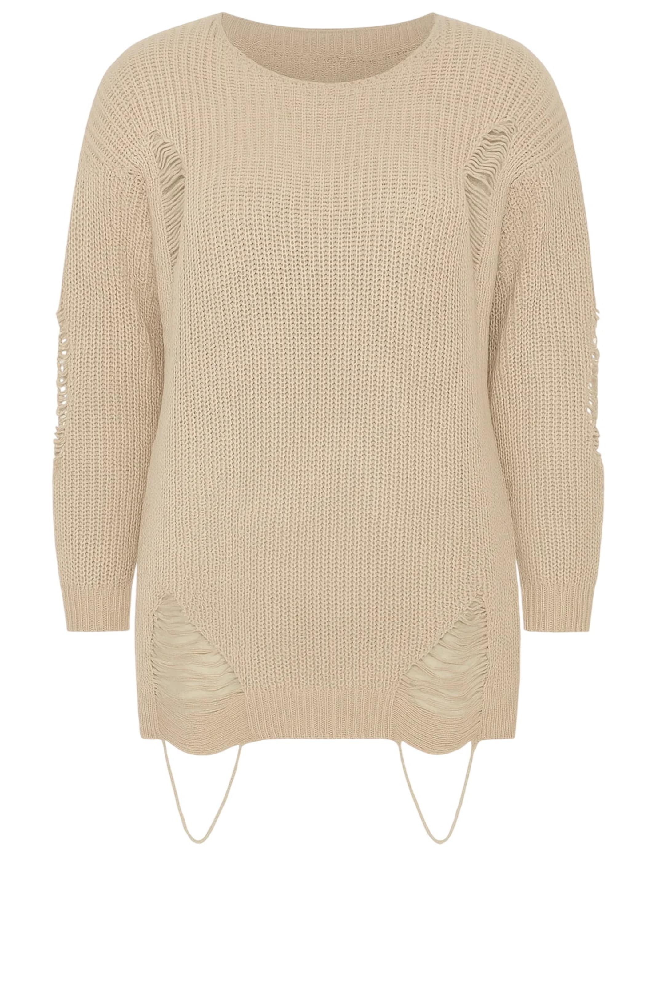 Shape Of You Trui in Beige: voorkant