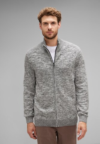 Street One MEN Knit Cardigan in Grey: front