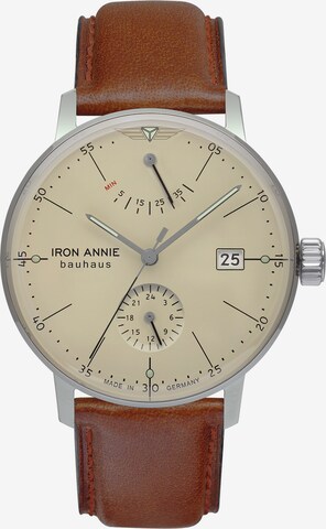 Iron Annie Analog Watch 'Power Reserve' in Brown: front