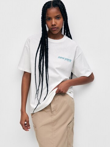 Pull&Bear Shirt in Weiß: Vorderseite