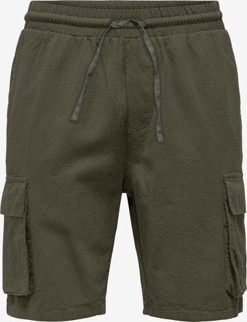 Only & Sons - Pantalón cargo 'Sinus' en verde: frente