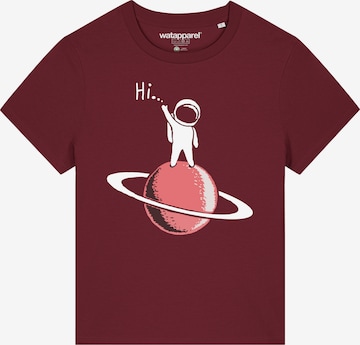 Watapparel Shirt ' Astronaut says Hi ' in Rood: voorkant