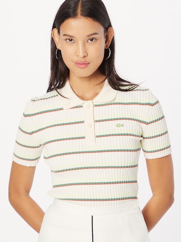 Pull-over LACOSTE en blanc : devant