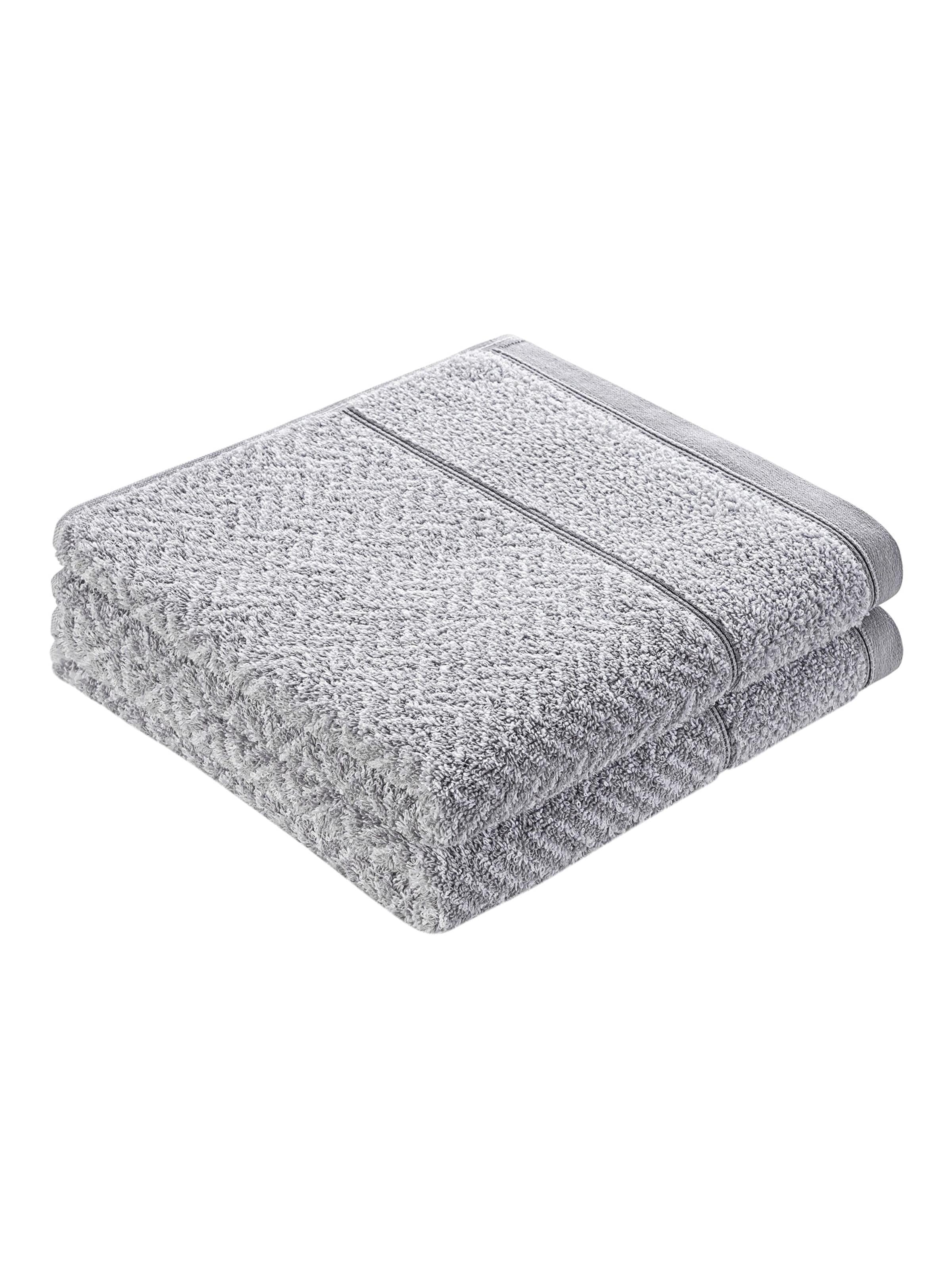 Herzbach home Handtuch Italian im 2er SET, Flächengewicht 500 gsm in Grau: Vorderseite