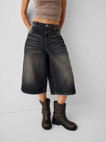 Wide leg Jeans de la Bershka pe negru