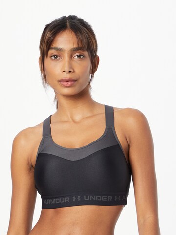 UNDER ARMOUR Bustier Športni nederček | črna barva: sprednja stran