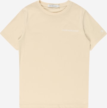 T-Shirt Calvin Klein Jeans en beige : devant