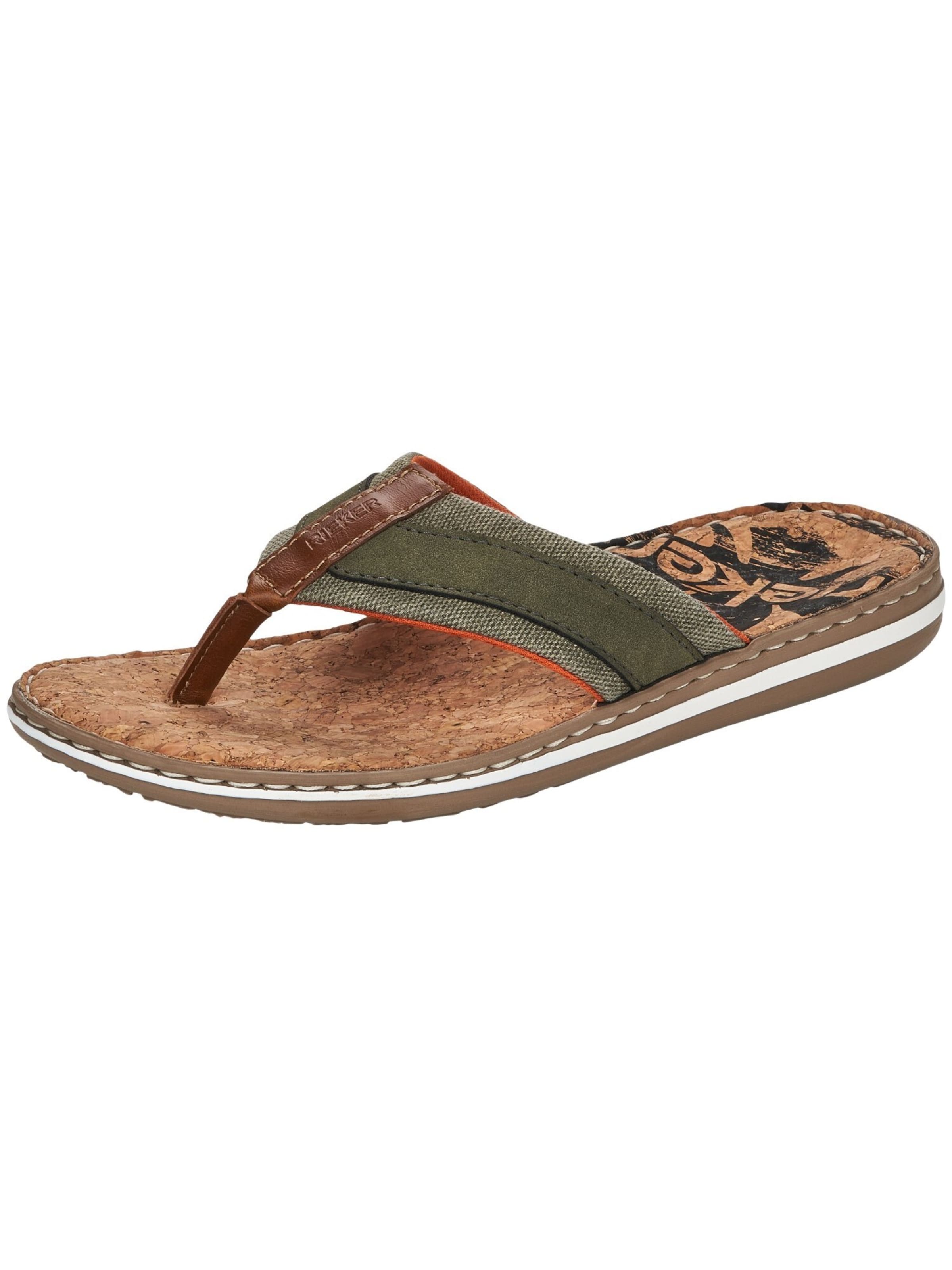 Rieker T-Bar Sandals in Green: front