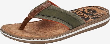 Rieker T-bar sandals in Green: front