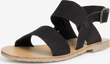 Sandales Pisamonas en noir : devant