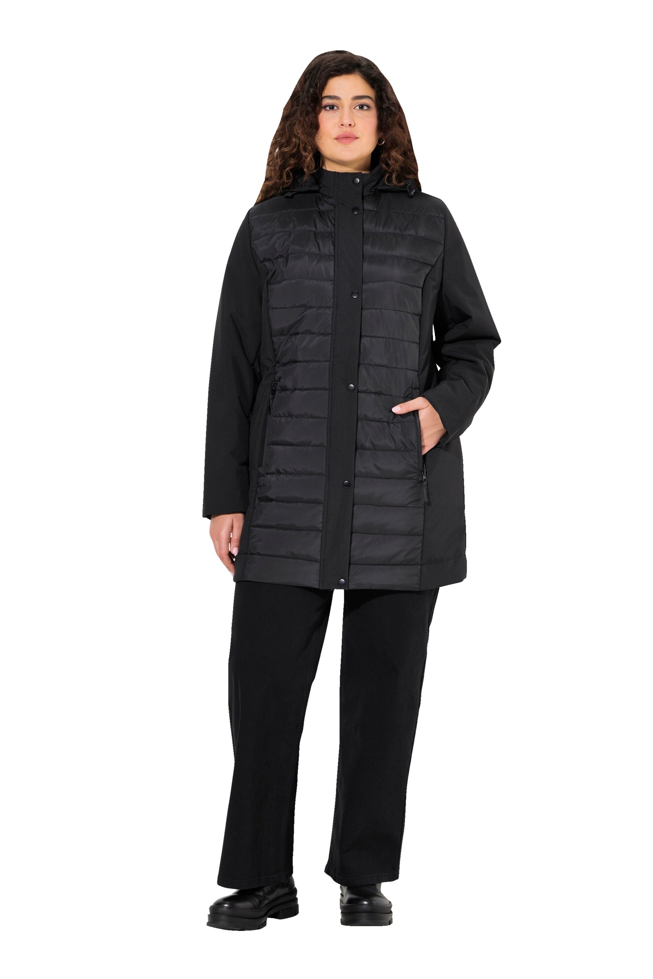 Ulla Popken Winterjacke in Schwarz