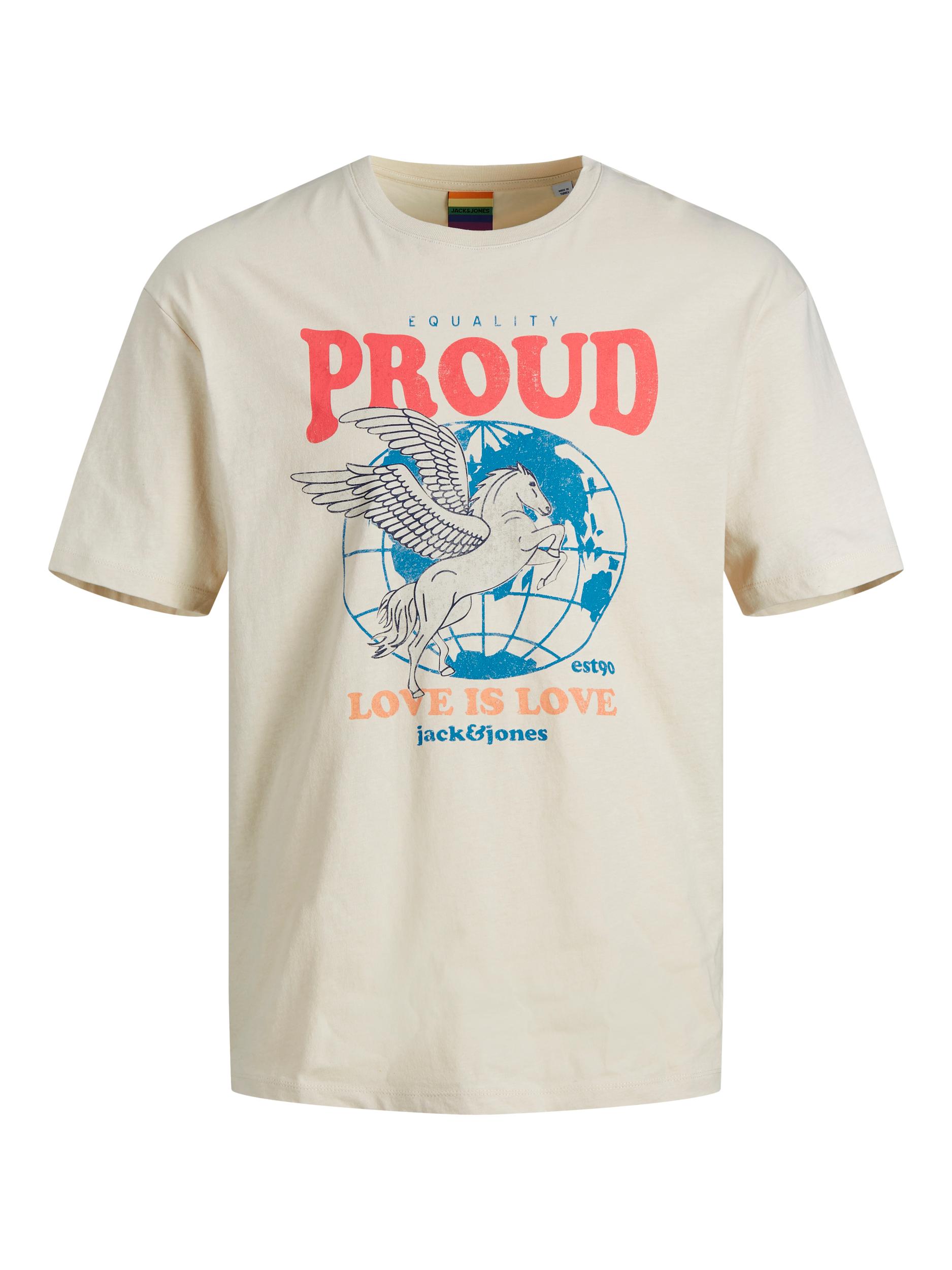 G25l6 Odzież JACK & JONES Koszulka Proud w kolorze Beżowym 