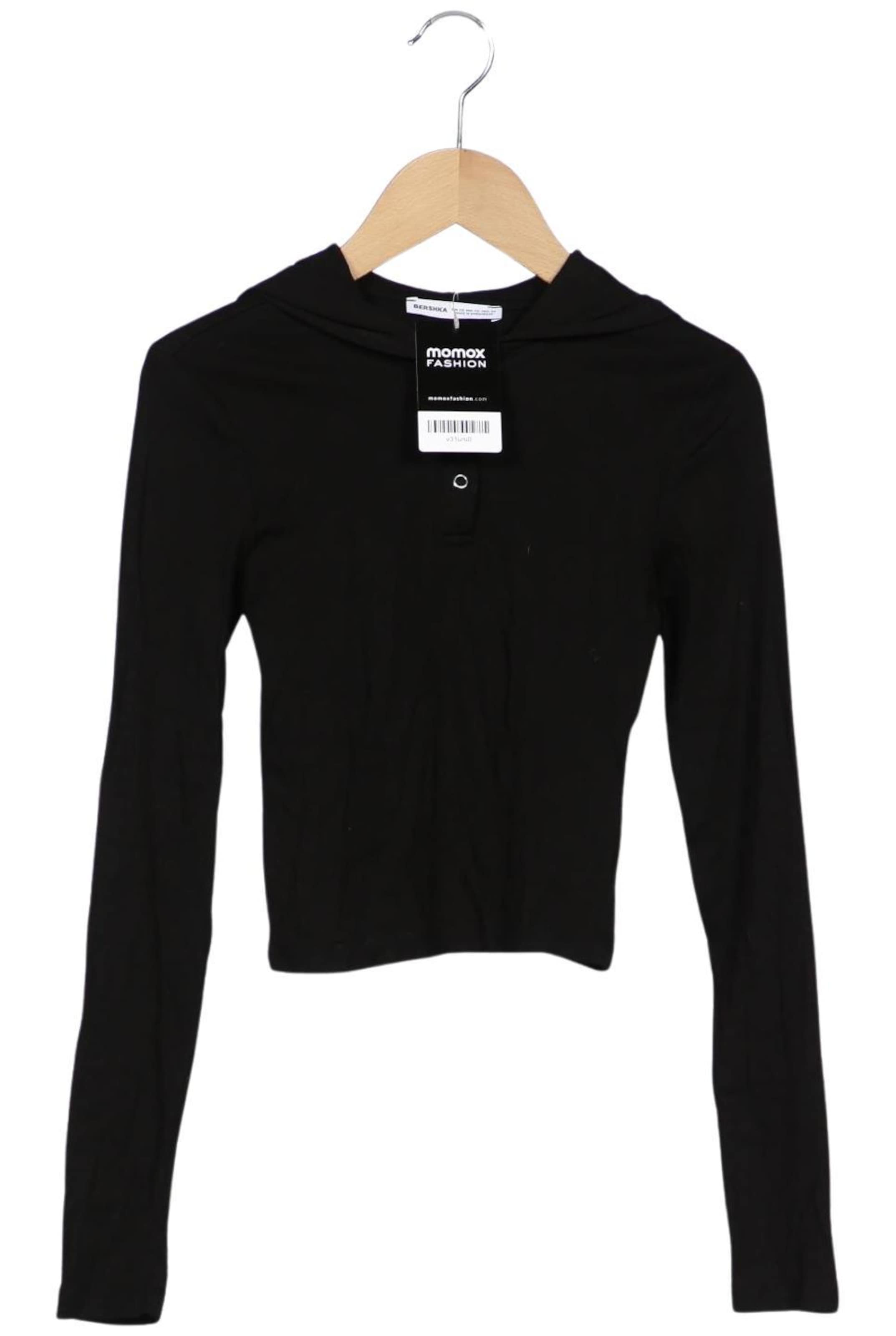 Bershka Sweatshirt & Zip-Up Hoodie in XS in Black: front