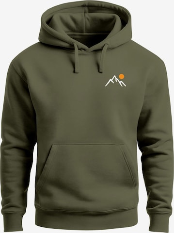 Neverless Sweatshirt 'Mountain Sun' in Grün: Vorderseite