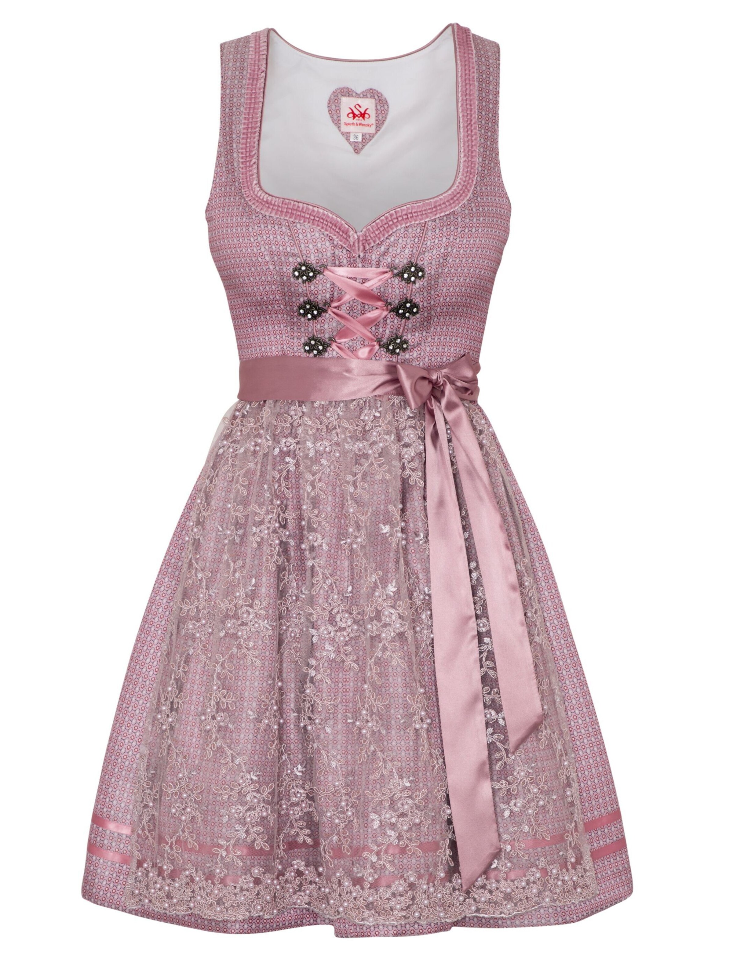 SPIETH & WENSKY Dirndl 'Akela' in Pink: Vorderseite