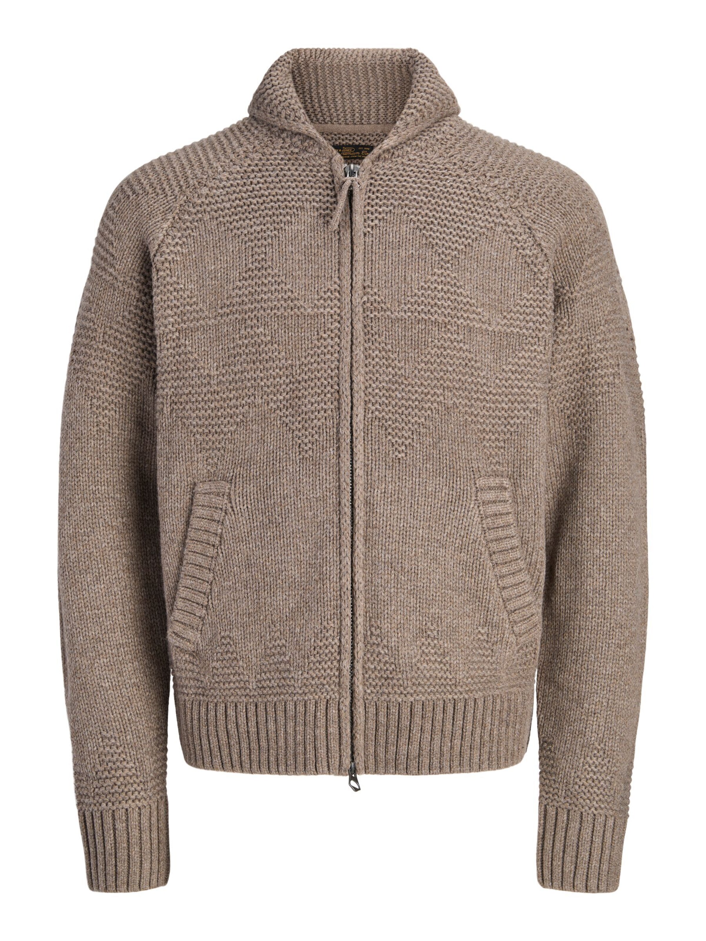 Vestes en maille JACK & JONES en marron : devant