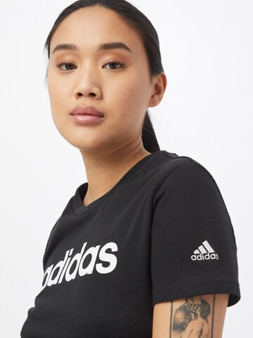 ADIDAS SPORTSWEAR - Camisa funcionais 'Essentials  Logo' em preto