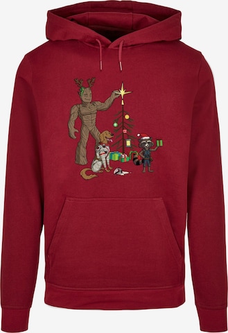 ABSOLUTE CULT Sweatshirt 'Guardians Of The Galaxy - Holiday Festive Group' in Rood: voorkant