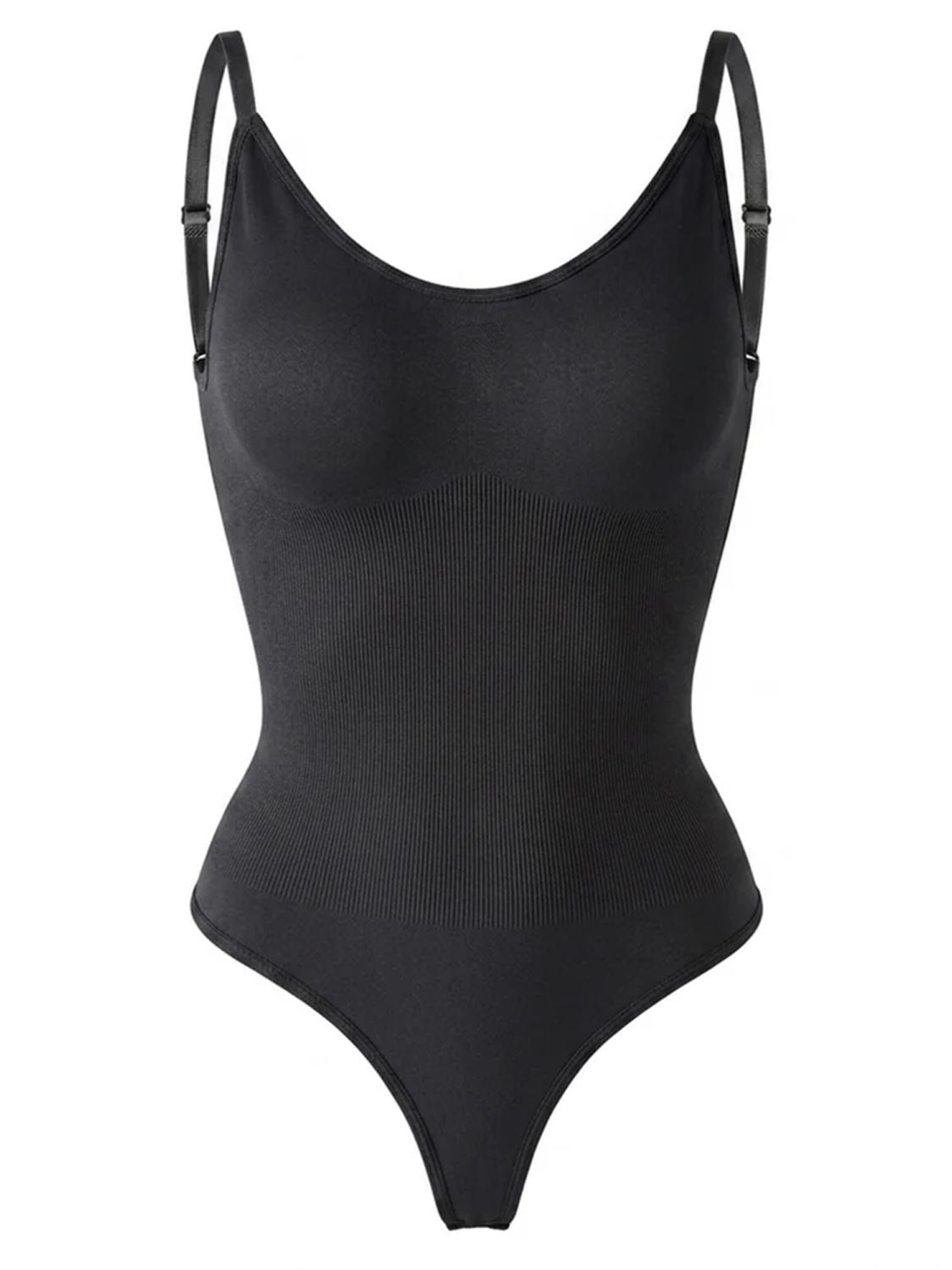 Shapetape Shaping bodysuit 'Body met Lage Rug Met String' in Black: front