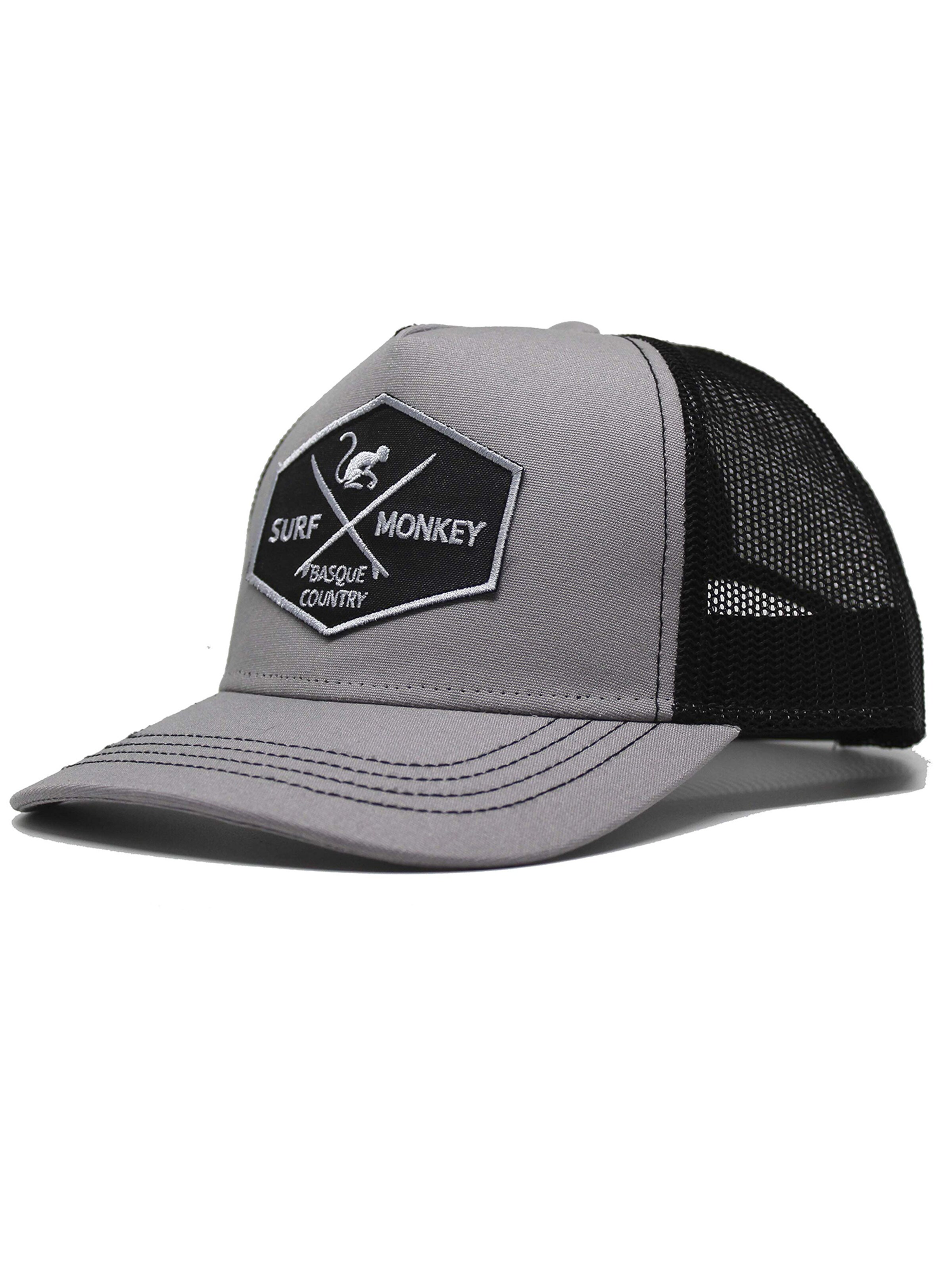 Cappello da baseball sportivo di Surf Monkey in grigio: frontale