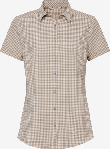 VAUDE Athletic Button Up Shirt 'Seiland III' in Beige: front