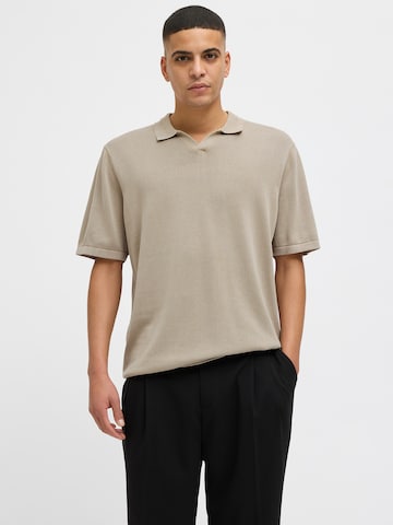 JACK & JONES Sveter 'JJELEO' - Béžová: predná strana