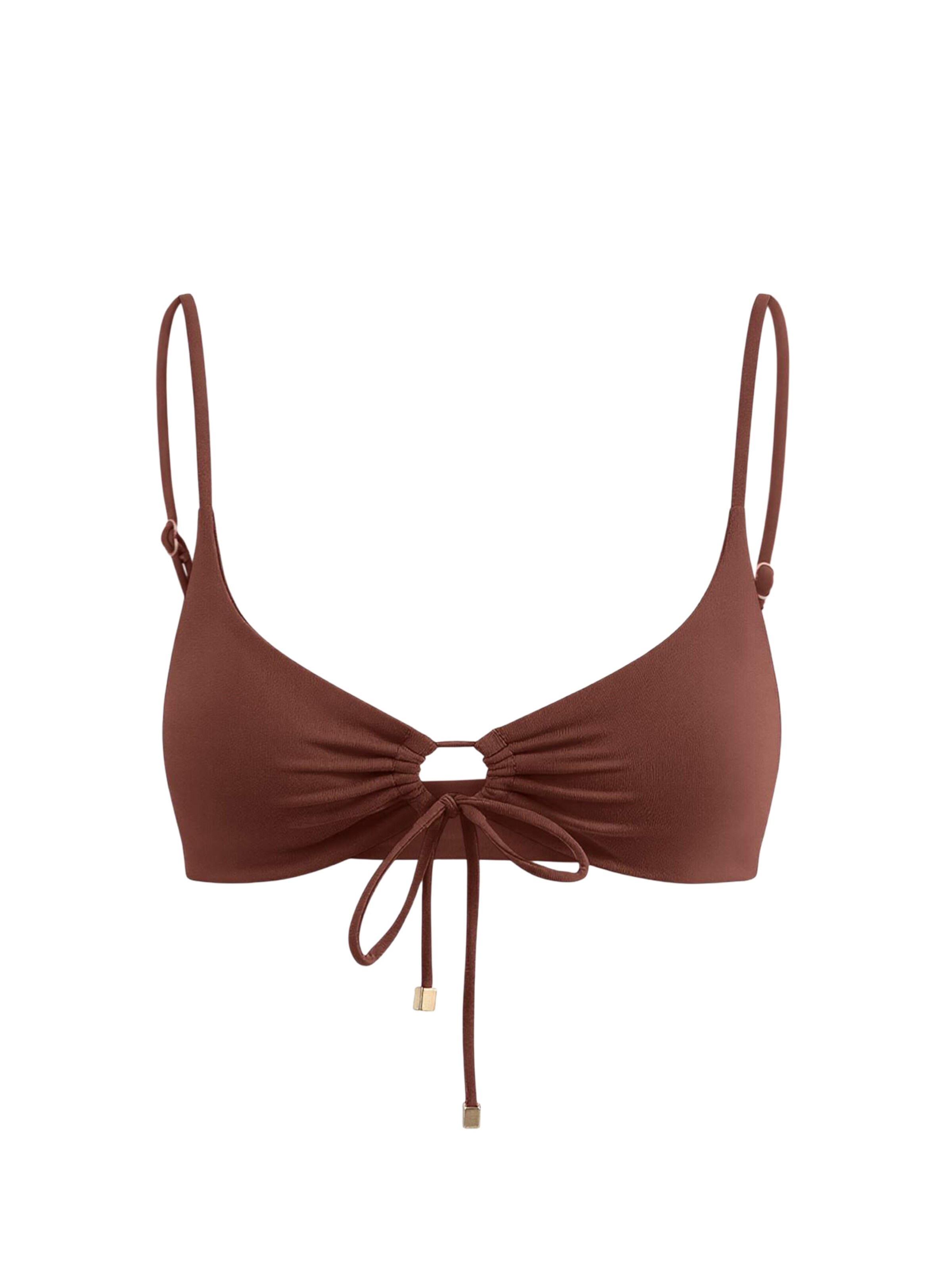Trendyol Bikinitop in Bruin: voorkant